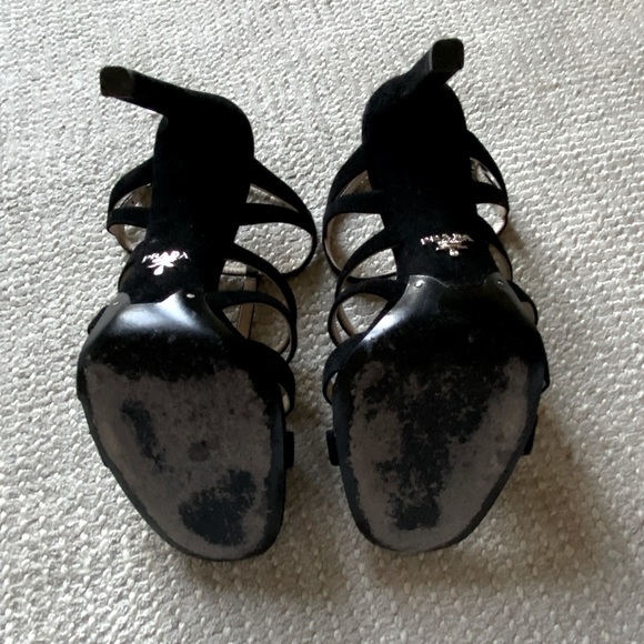 Prada Calzature Donna Camoscio black suede high heel sandals - Picture 4 of 7